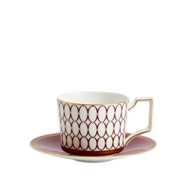 Wedgwood Taza Té Con Plato Renaissance Red 220 Ml (2 Unidades)